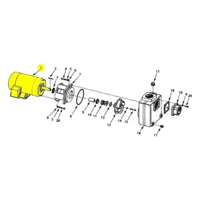 AMT Pumps 1627-082-00 3HP 1PH 184JM TEFC 3450RPM 115/230V MOTOR