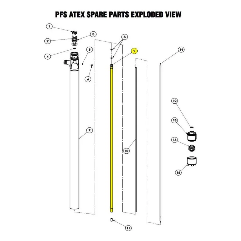 FTI Stainless Steel Inner Tube, PFS ATEX Finish Thompson Pump Repair Part - view 2
