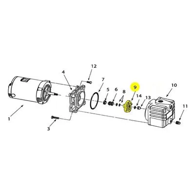 AMT Pump Repair Part 2850-010-03, IMPELLER MACH'D 1/2HP