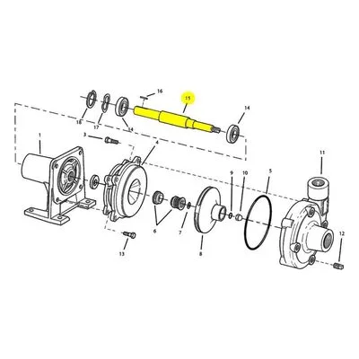 AMT Pump Repair Part 1696-066-00, J-SHAFT 303SS (1-PIECE)