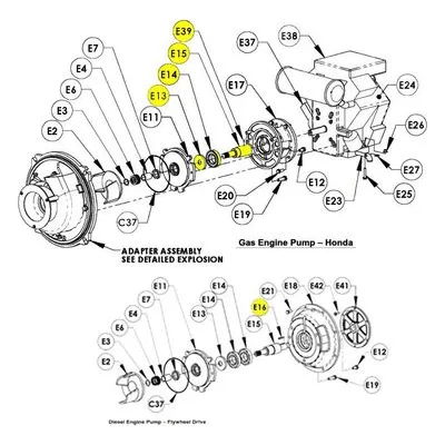 AMT Pump Repair Part 5585-140-90, STUB SHAFT KIT 5585-H6 & 5586-H6