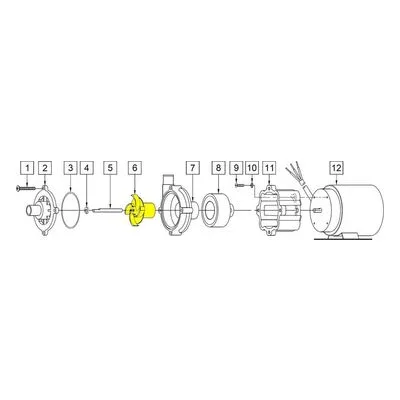 March Pumps Number: 0130-0069-0200 Repair Part - Impeller (Encaps) 2.406 Dia