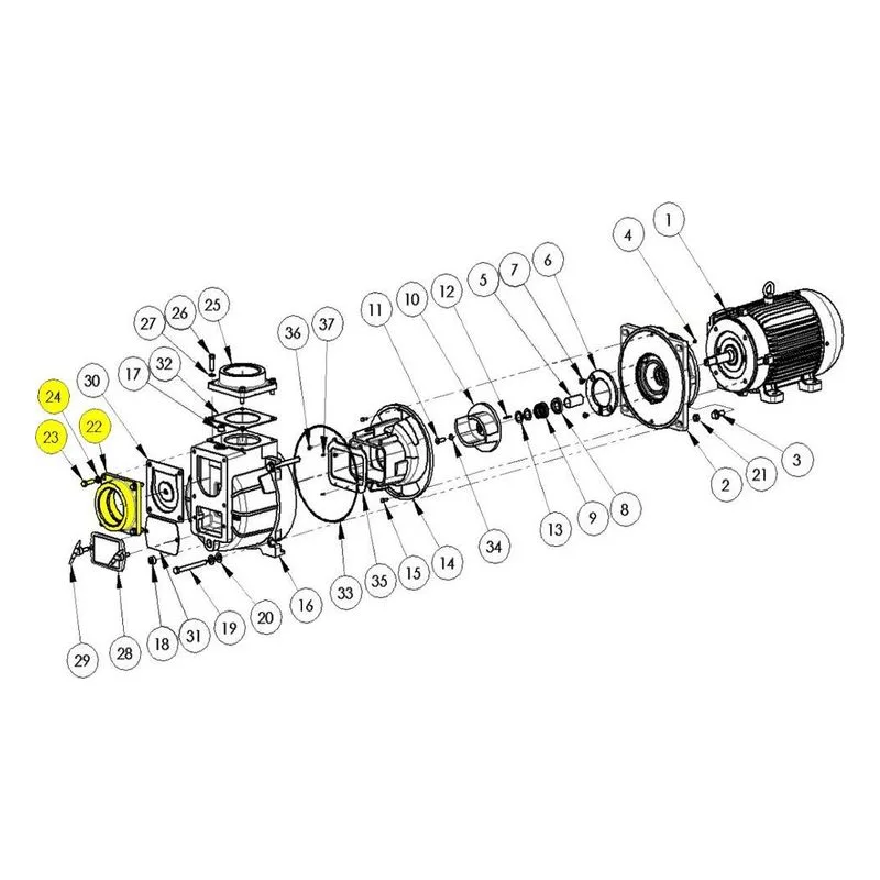 AMT Pump Repair Part 399C-080-95, 4" Suction FLANGE SUBGROUP / KIT - view 2