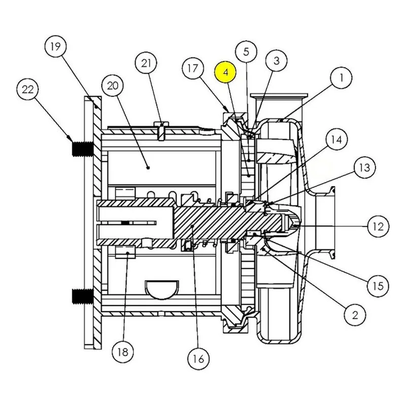 AC+ AMPCO Sanitary Pump Repair Part 114D-11-316, C114/C+114 "D" BACKPLATE - view 2