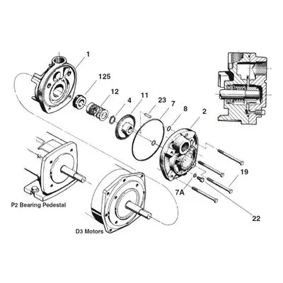 MTH Regenerative Turbine Pump Repair Parts, 1-3214-0A-104 T31A Bracket, 316 Stainless.