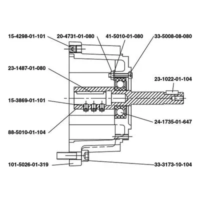 MTH Regenerative Turbine Pump Repair Parts, 101-5026-01-319 56C to Dual Face Adapter End Bell.