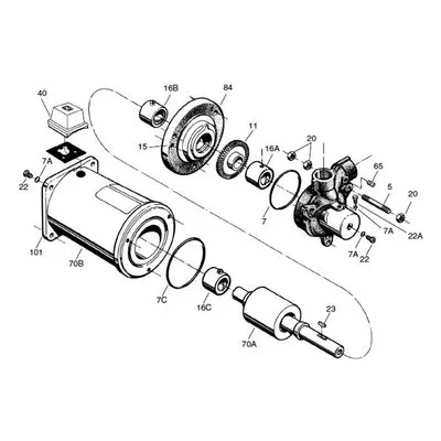 MTH Regenerative Turbine Pump Repair Parts, 101-3864-01-319 Endbell, Conduit End, Aluminum.