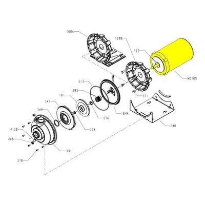 Goulds BBC04825 56J Frame Motors 1/2 HP, 115/230 Volt, Single Phase, 3500 RPM