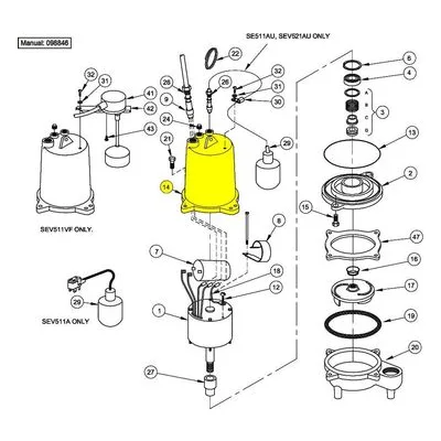 Barnes Pumps 093065 Repair Pump Part Number HOUSING, MOTOR, MANUAL, CI
