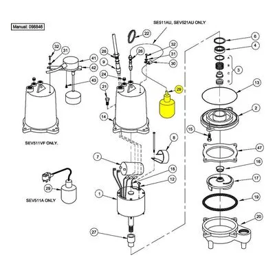 Barnes Accessories, Part Number 090269, Mechanical Level Control - Wide Angle, Pipe Mounted, High Temperature (200º)