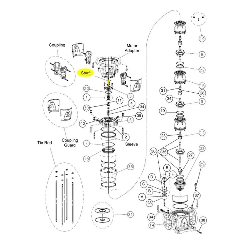Goulds Water Technology 4L614 e-SV Series Repair Parts, Shaft by Xylem.