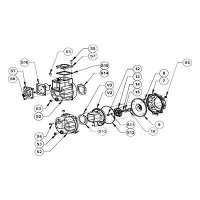AMT 15SP-KC Pump Repair Kit Model Reference: 15SP15C-1P, 15SP15C-3P, Unassembled