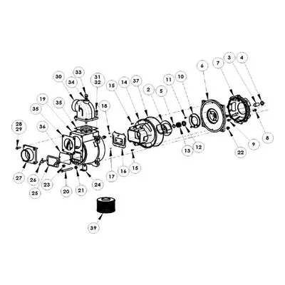 AMT 3994-K6 Pump Repair Kit Model Reference: 3994-96, Unassembled Parts