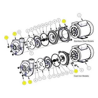 AMT Pumps 5030-001-95 Straight Centrifugal Series Repair Part, Casing Kit, a Gorman-Rupp Company.