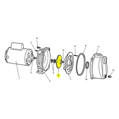 Myers Pumps Repair Part - IMPELLER 1-1/2HP QP 5 VANE FAB. Catalog Number: 20601B003. A Pentair Brand.