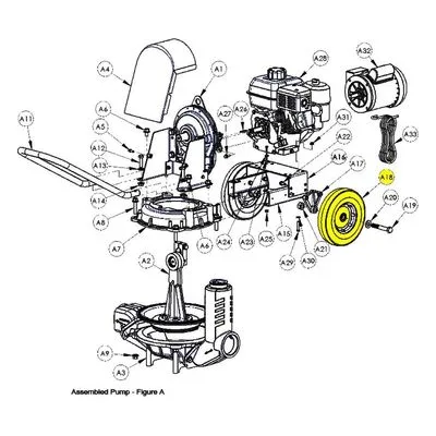 AMT Pump Repair Part 1663-000-00, 10 INCH WHEEL GRAY/STEEL 337 & 338 Diaphragm Pumps Series