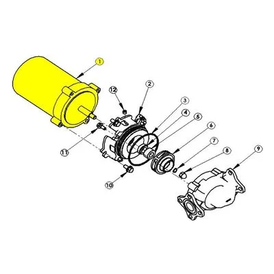 AMT Patterson Pump Repair Part 1626-096-00, 1/4 HP 115VAC 1PH 60HZ 1725 RPM 56J ODP MOTOR